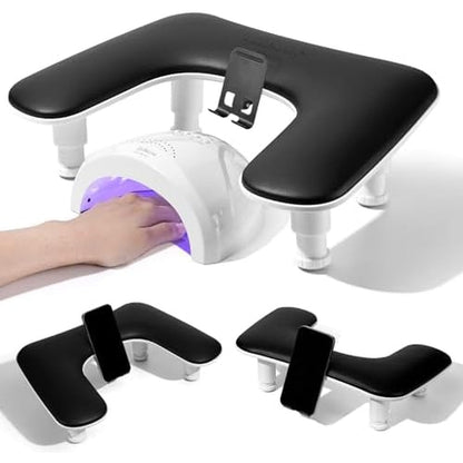 Quaferen 3rd generation manicure nail arm rest in black front view
