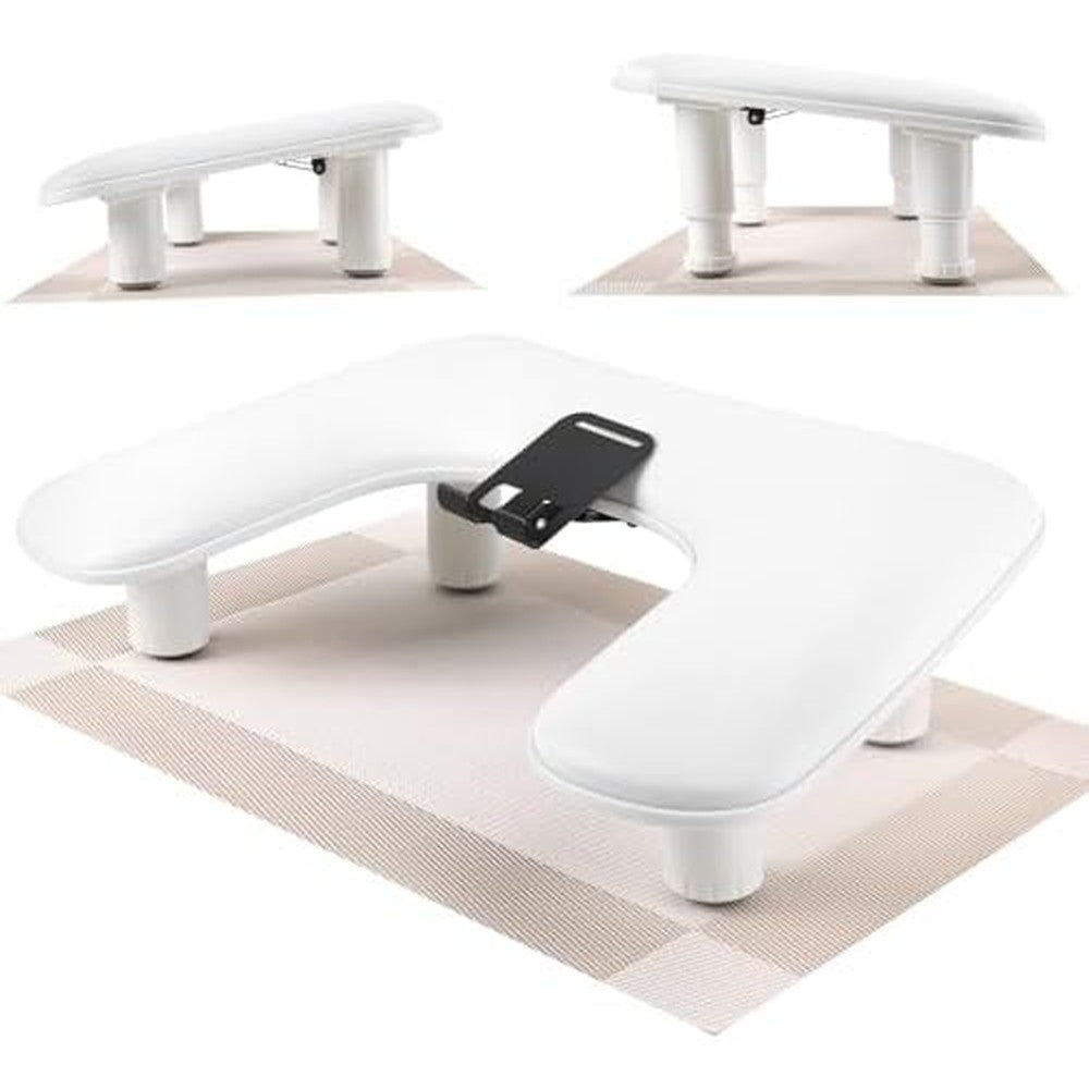 Lionvison white adjustable nail arm rest front view for professional salons