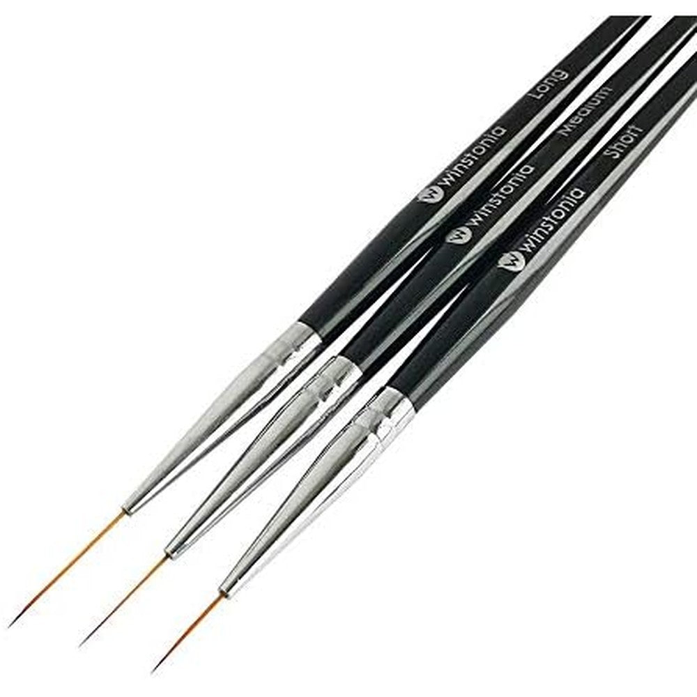 Winstonia Amazing Trio nail art striping brushes set front view