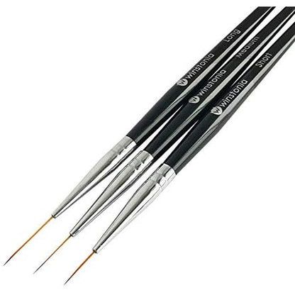 Winstonia Amazing Trio nail art striping brushes set front view