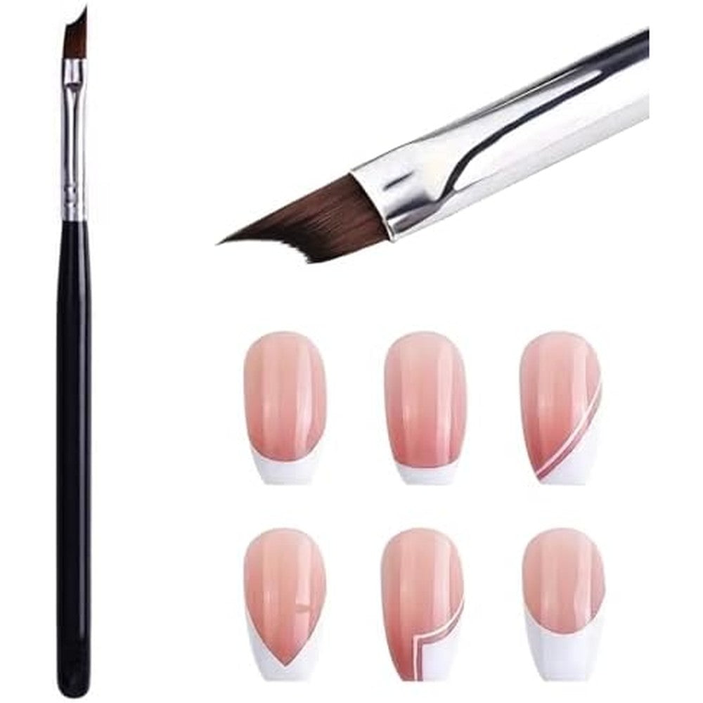 Honey Joy Oblique Head French Tip Nail Brush front view