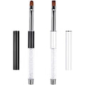 Ycyan 2 pieces oval and flat UV builder gel brush set front view showing rhinestone handles