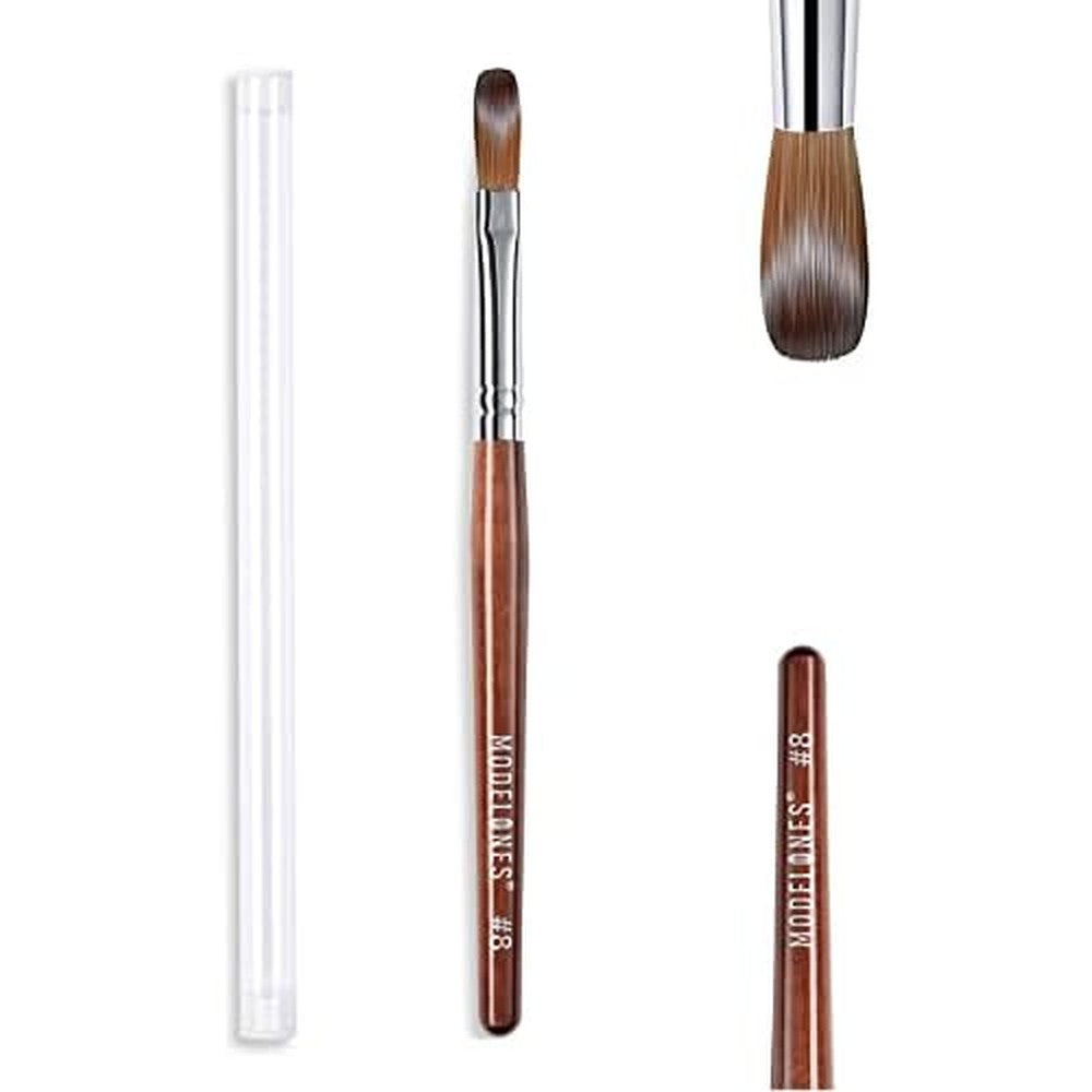 Modelones Size 8 acrylic nail brush front view