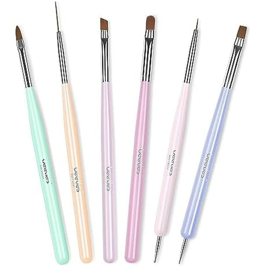 Beetles 6 Piece Nail Art Brush Set front view