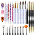 Artdone nail art brush and tool set front view showing complete 31 pieces