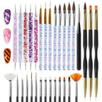 Artdone nail art brush and tool set front view showing complete 31 pieces