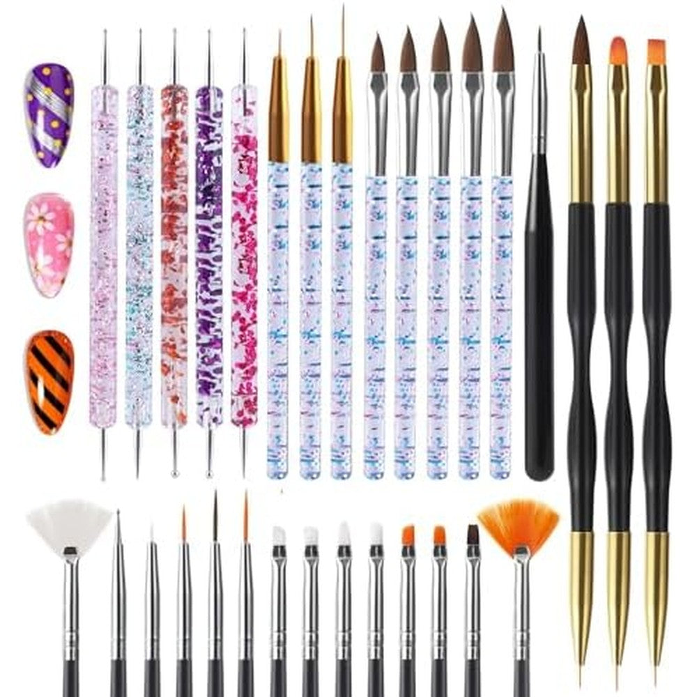 Artdone 31 piece nail art brush set front view