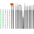 Fulinjoy 20 Piece Nail Art Design Tool Set Front View Professional Manicure Tools
