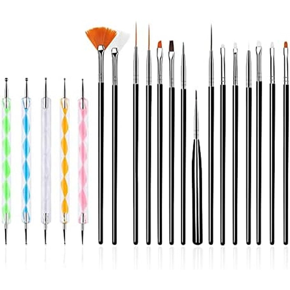 Fulinjoy 20 piece nail art design tool set front view