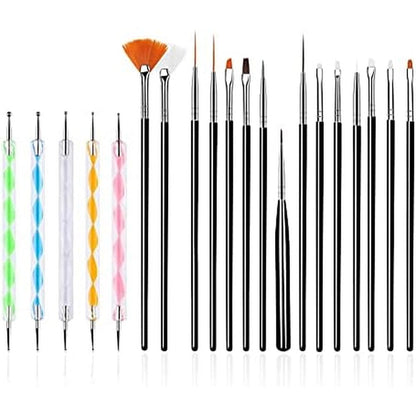 Fulinjoy 20 piece nail art design tool set front view