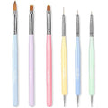 TEOYALL nail art brushes set multicolor 6 count front view