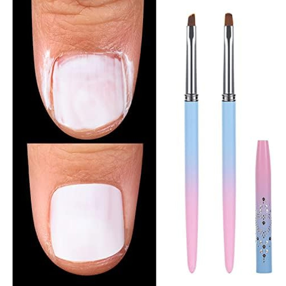 Inenk Nail Art Clean Up Brushes set featuring round and angled tips