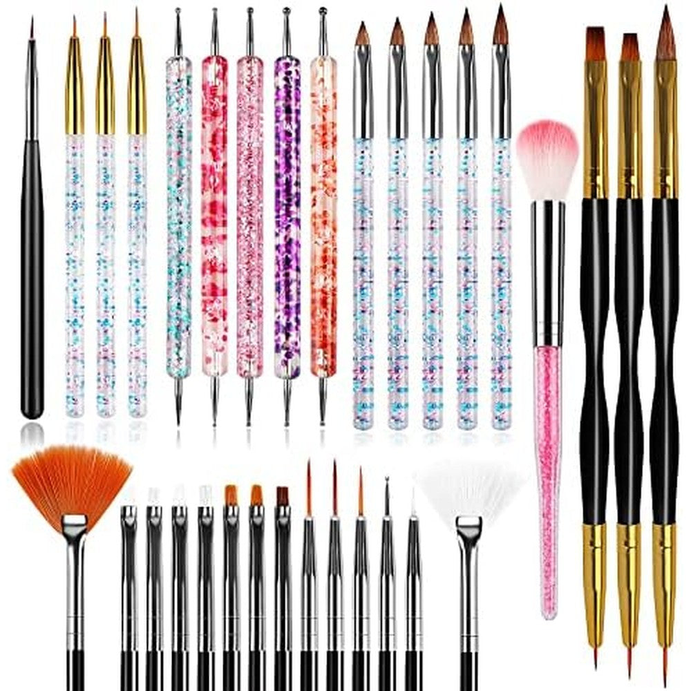 Voiluk 32-piece professional nail art brush set front view