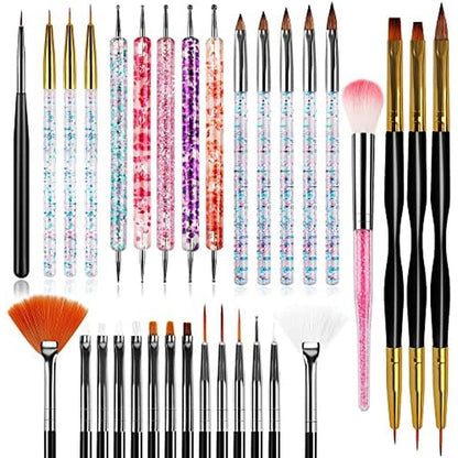 Voiluk 32-piece professional nail art brush set front view