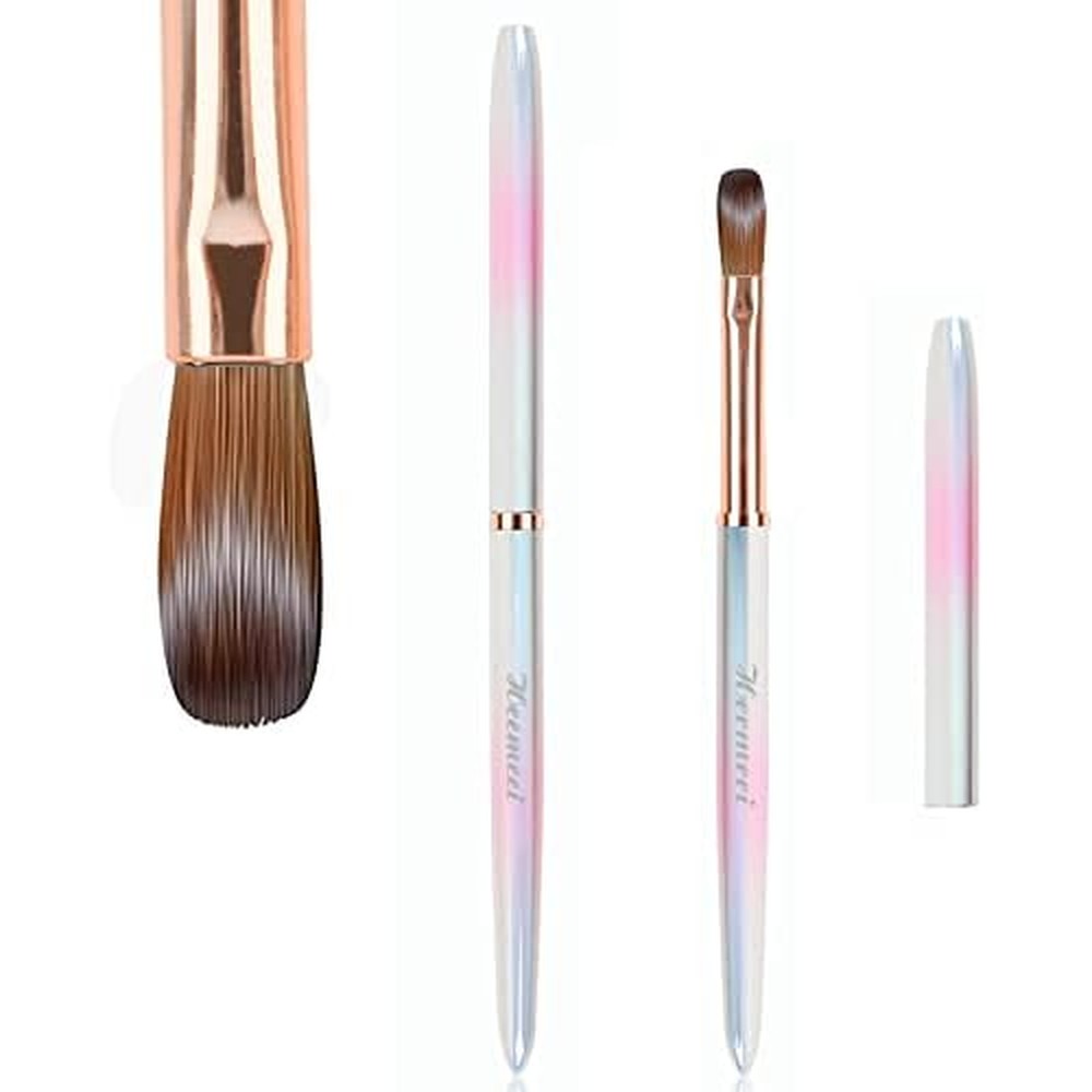 Heemeei Kolinsky acrylic nail brush size 8 front view