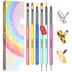 Saviland 6-piece professional nail art brush set front view