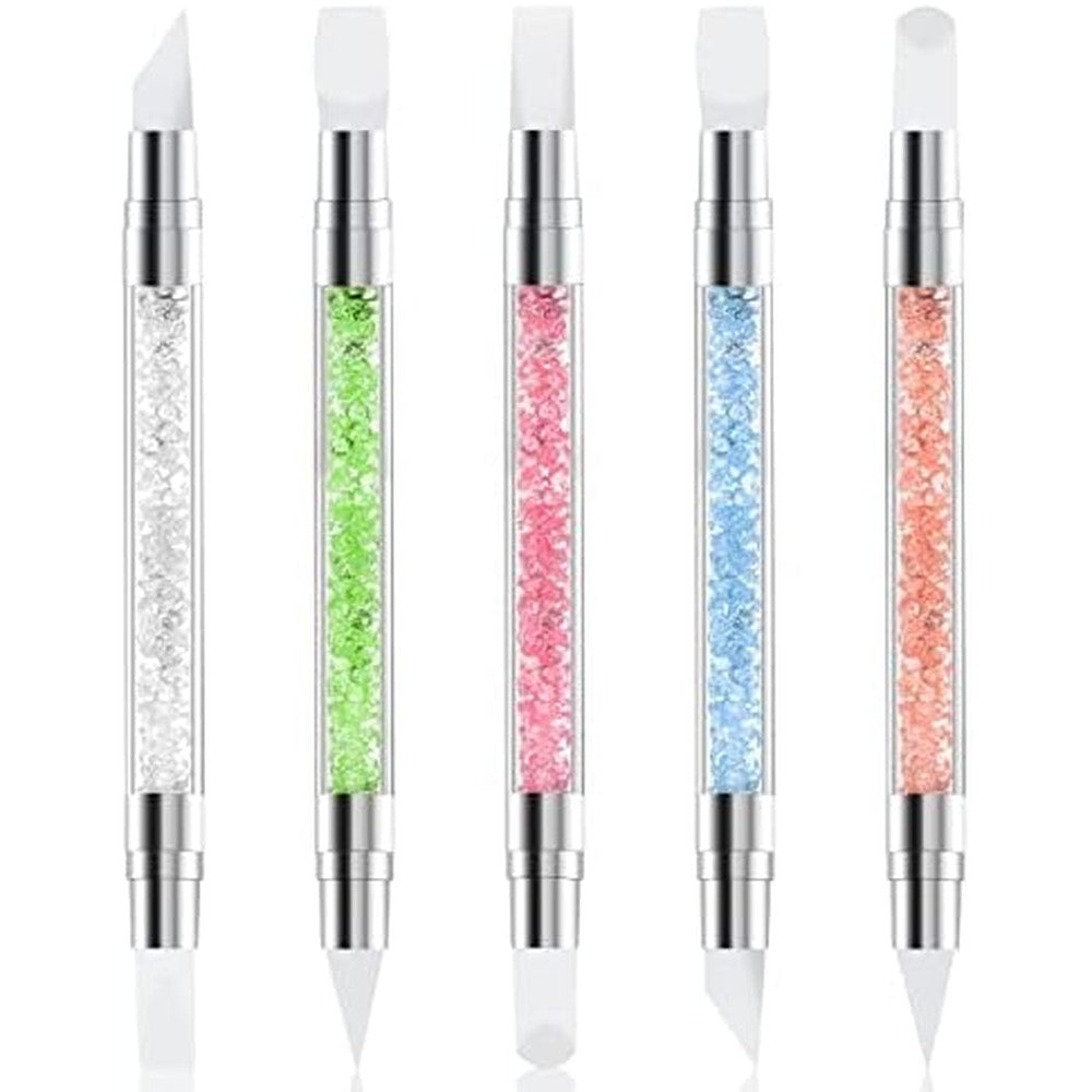 Ekinsu 5 pieces dual tipped silicone nail art sculpture pen set front view
