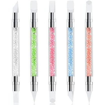 Ekinsu 5 pieces dual tipped silicone nail art sculpture pen set front view