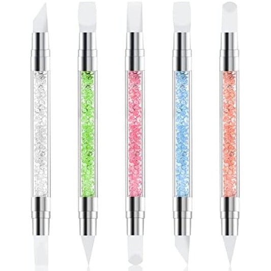 Ekinsu 5 pieces dual tipped silicone nail art sculpture pen set front view