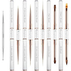 3zorqinron professional 5 piece double ended nail art brush set front view