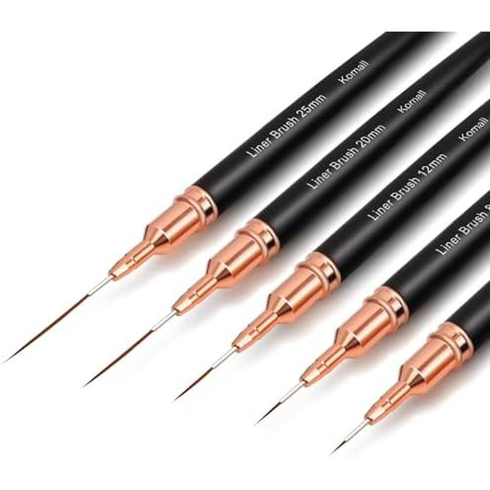 Shenlee Komall metallic nail art brush set front view for detailed manicures