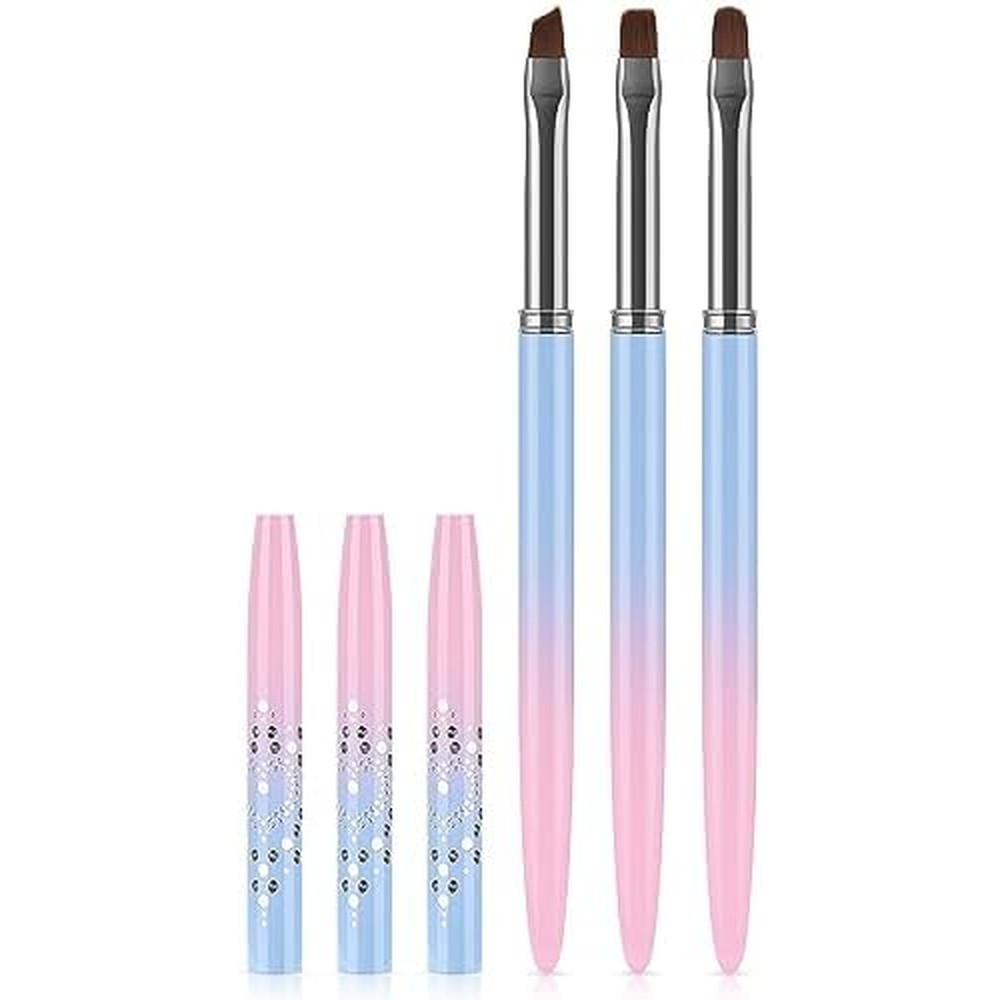 Jassins nail art clean up brushes set front view