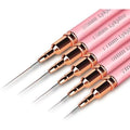 Lykjdnz 5pcs Nail Art Liner Brush Set Pink Front View
