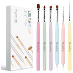 MelodySusie 6pcs nail art brush set with pastel handles front view