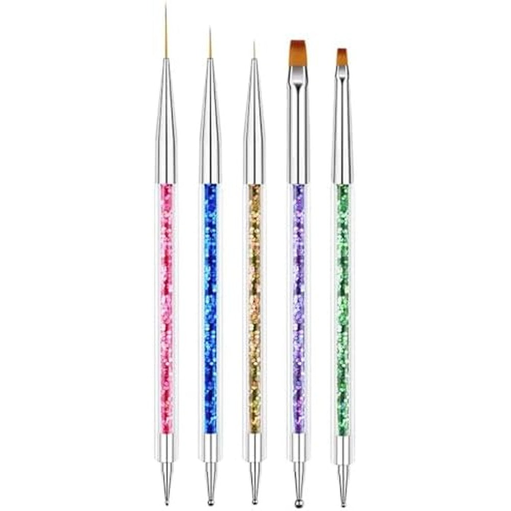 Aibee 5 piece double ended nail art brush set front view