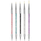 Aibee 5-piece double-ended acrylic nail art brush set front view