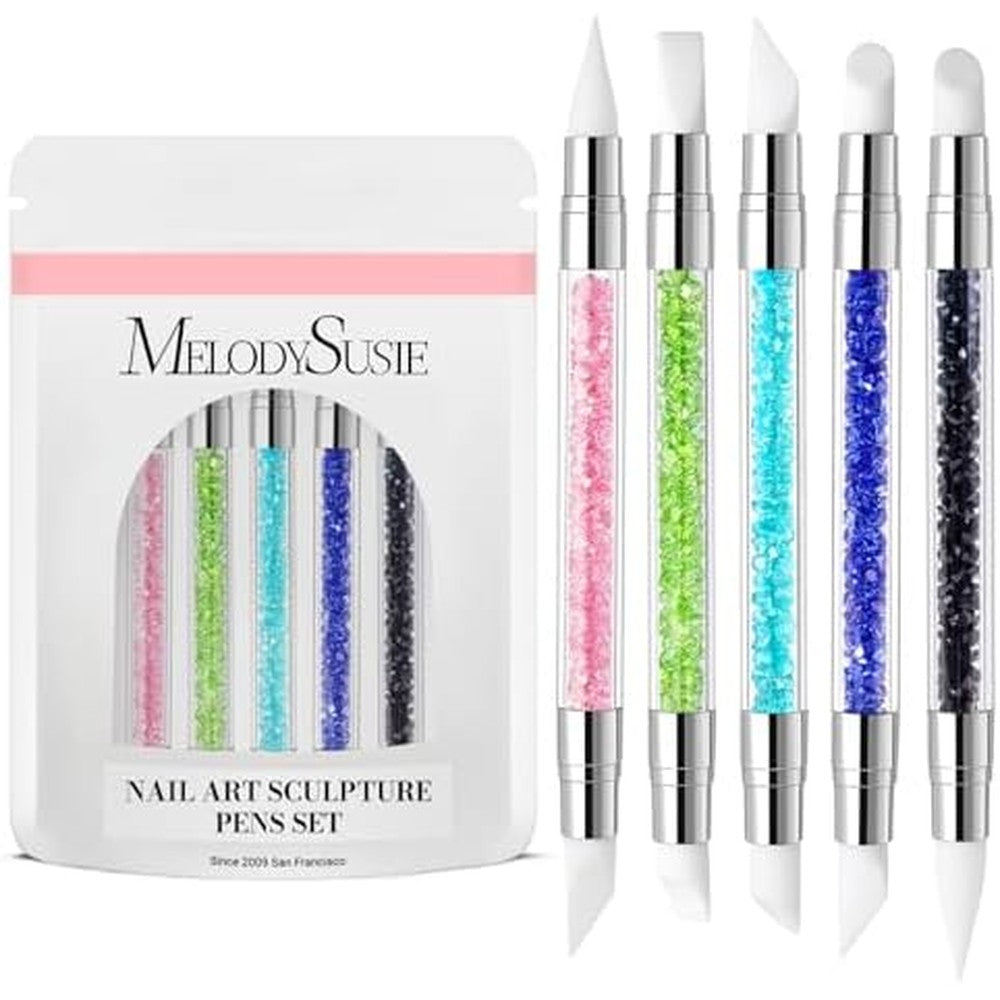 MelodySusie 5 piece nail art sculpture pen set front view