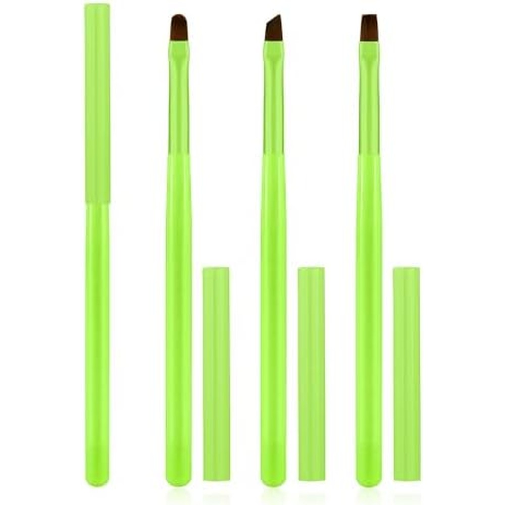 Amilhiton 3 piece nail polish cleanup brush set front view