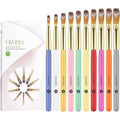 Yrarbil 10 piece professional acrylic nail brush set front view