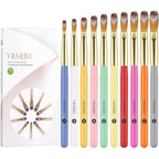 Yrarbil 10 piece professional acrylic nail brush set front view