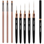 Lykjdnz nail art liner brush set front view showing 8 piece collection.