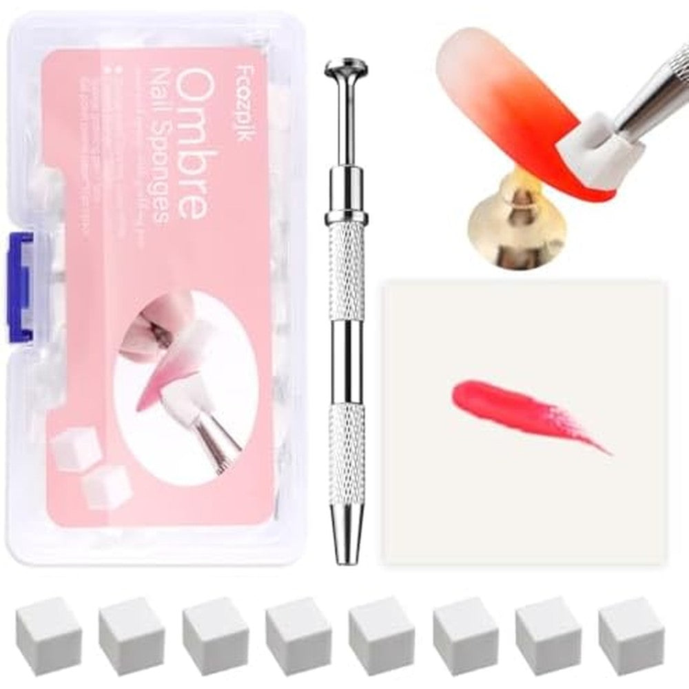 Fcozpjk 150 pieces soft nail sponge kit with grabbing pen