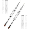 JJUNW 2 Pcs Double Ended Nail Builder Gel Brush front view