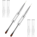 JJUNW 2 Pcs Double Ended Nail Builder Gel Brush front view
