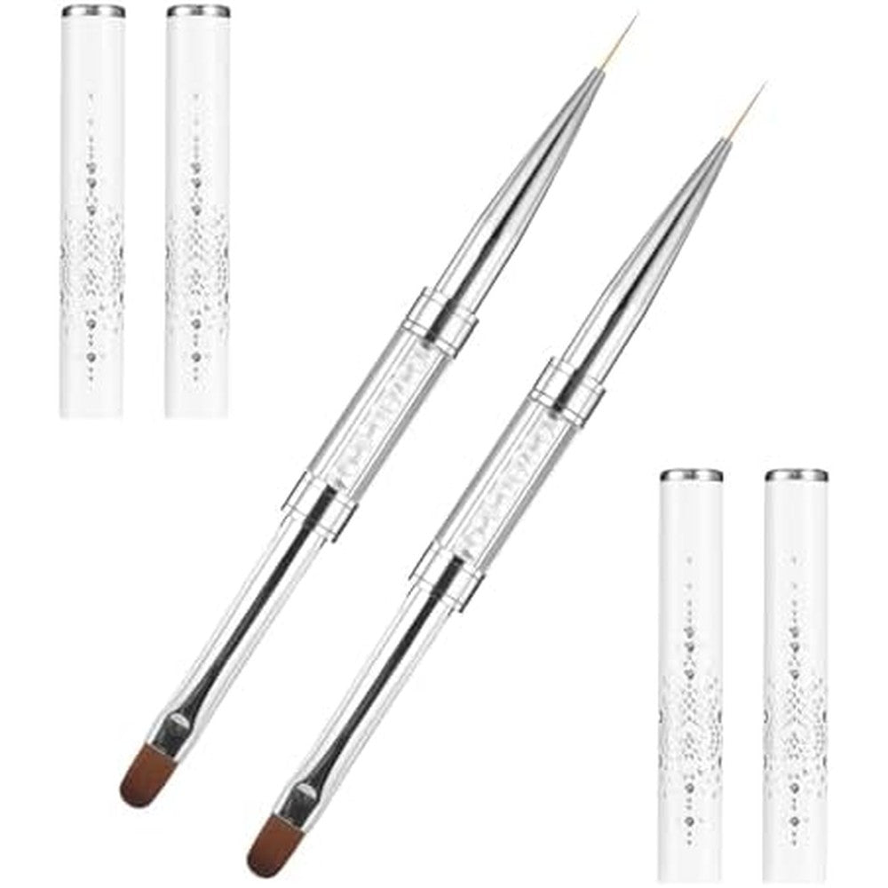 JJUNW 2 Pcs Double Ended Nail Builder Gel Brush front view