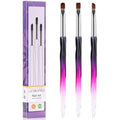 Gemsanva 3 piece nail art clean up brush set front view