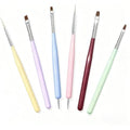 Hnuix 6pcs nail art brush set front view for professional manicure