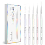 MelodySusie 5 piece professional nail art liner brush set front view