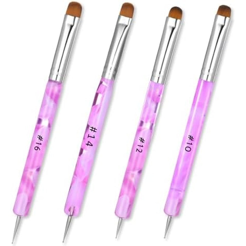 Xthrotsenk 4pcs French gel acrylic nail art brush set front view