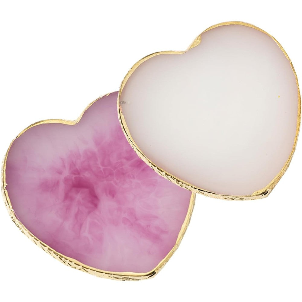 HomTop heart shaped resin nail art palette with gold edge front view