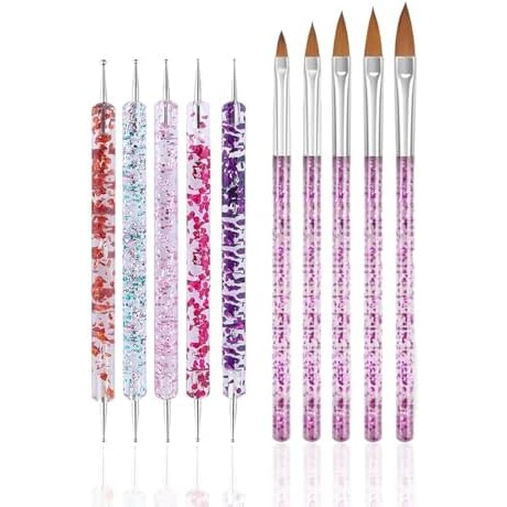 Fulinjoy 10 piece nail art dotting and brush set front view