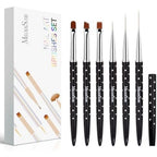 MelodySusie 6pcs professional nail art brushes set front view