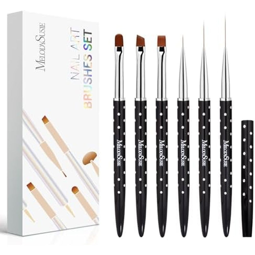 MelodySusie 6pcs professional nail art brushes set front view