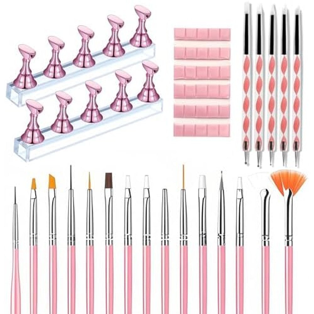 HomTop Nail Art Tools Set featuring 15 brushes and 5 dotting pens