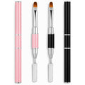 Jeonekid dual-ended nail art brush and spatula set front view for poly gel application.