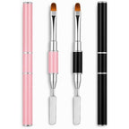 Jeonekid dual-ended nail art brush and spatula set front view for poly gel application.